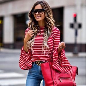❤️Stripes Red Top❤️NWOT